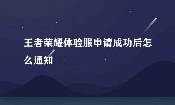 王者荣耀体验服申请成功后怎么通知