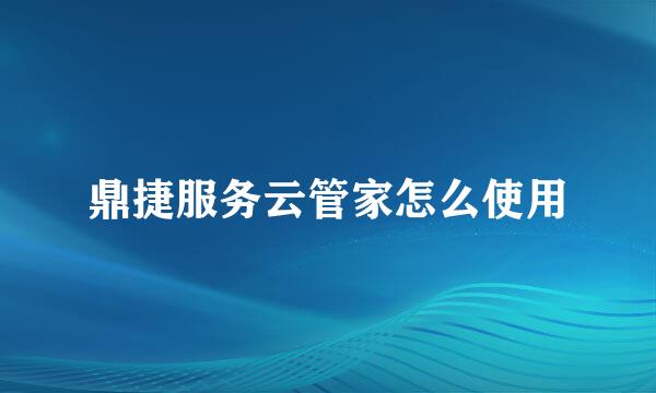鼎捷服务云管家怎么使用