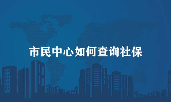 市民中心如何查询社保