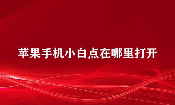 苹果手机小白点在哪里打开
