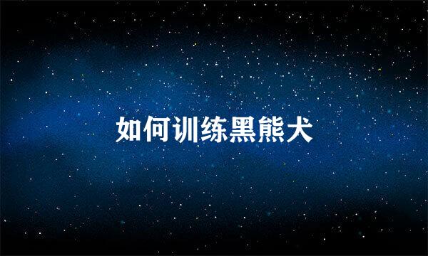 如何训练黑熊犬