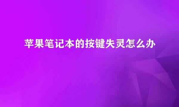 苹果笔记本的按键失灵怎么办