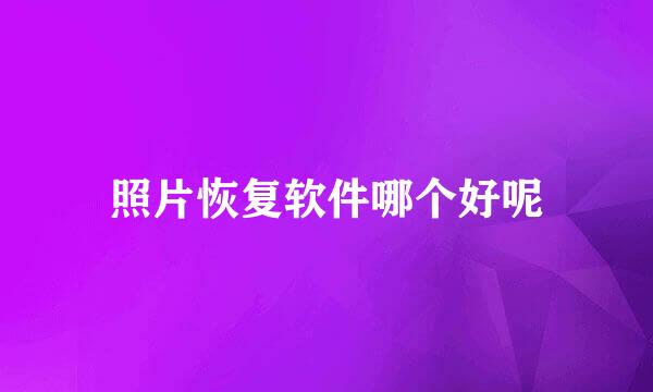 照片恢复软件哪个好呢