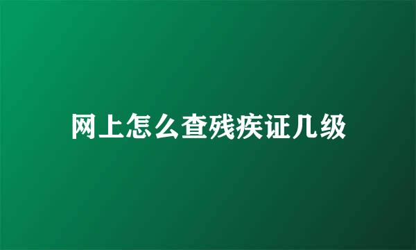 网上怎么查残疾证几级
