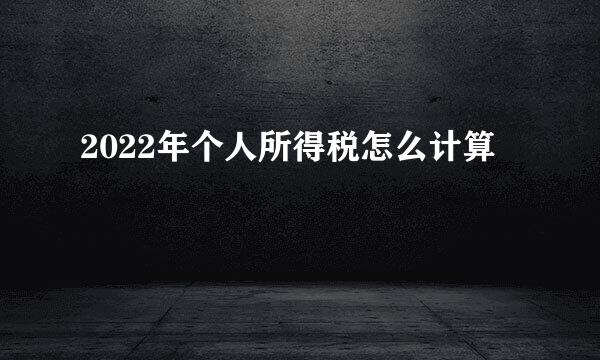 2022年个人所得税怎么计算