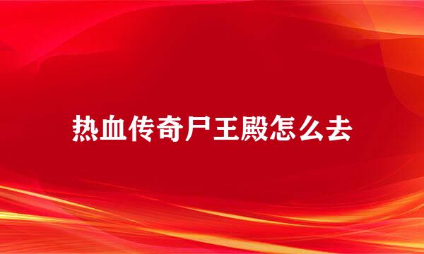 热血传奇尸王殿怎么去