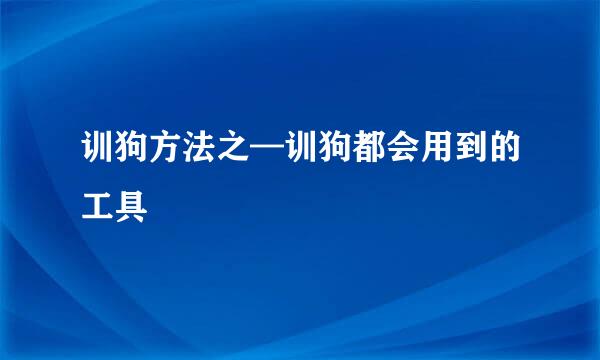 训狗方法之—训狗都会用到的工具