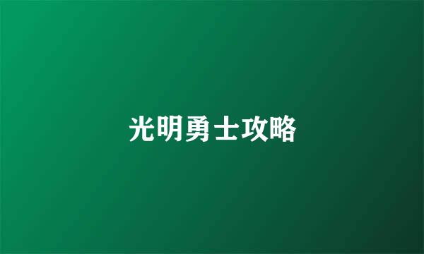 光明勇士攻略