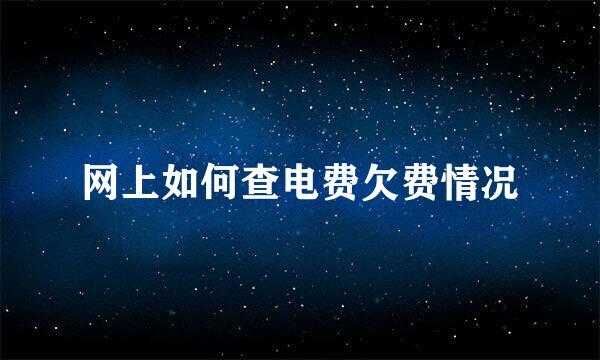 网上如何查电费欠费情况