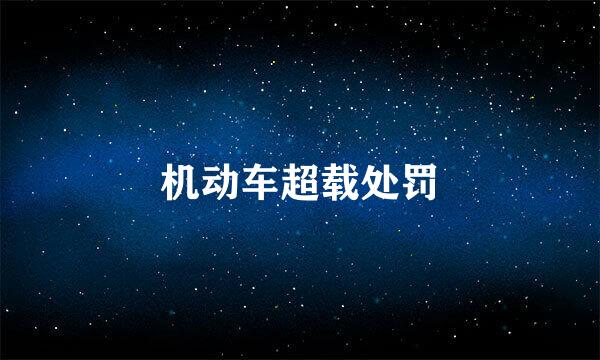 机动车超载处罚