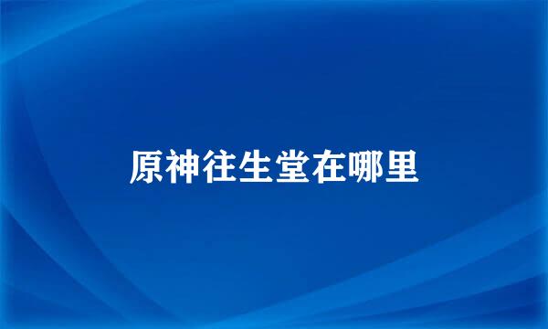 原神往生堂在哪里