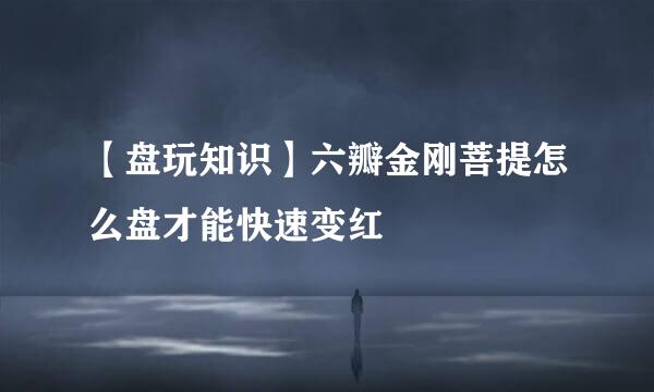 【盘玩知识】六瓣金刚菩提怎么盘才能快速变红