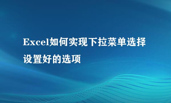 Excel如何实现下拉菜单选择设置好的选项