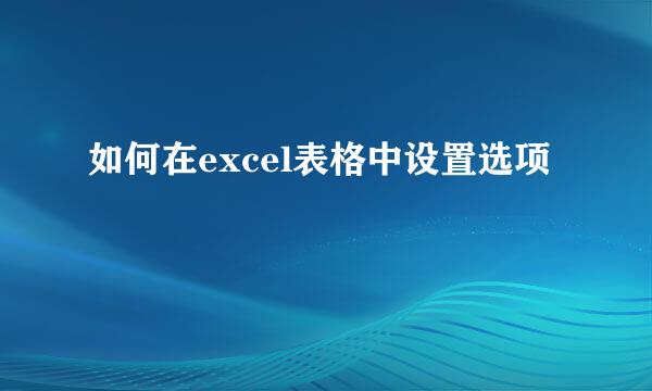 如何在excel表格中设置选项