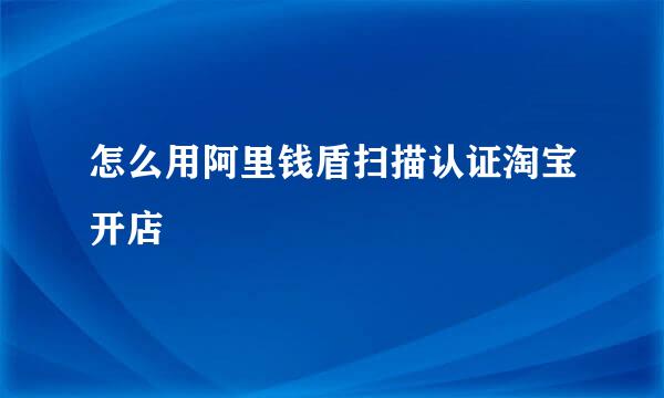 怎么用阿里钱盾扫描认证淘宝开店