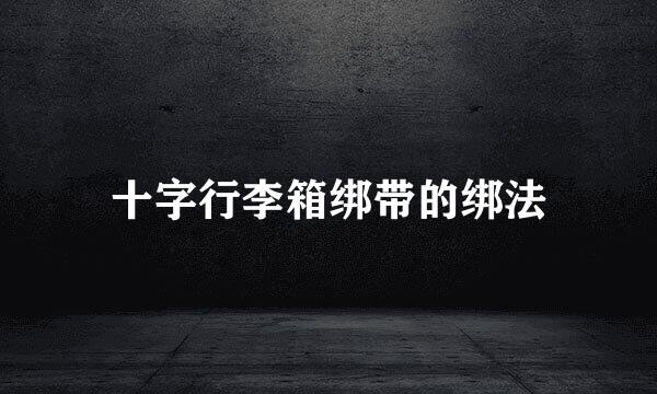 十字行李箱绑带的绑法