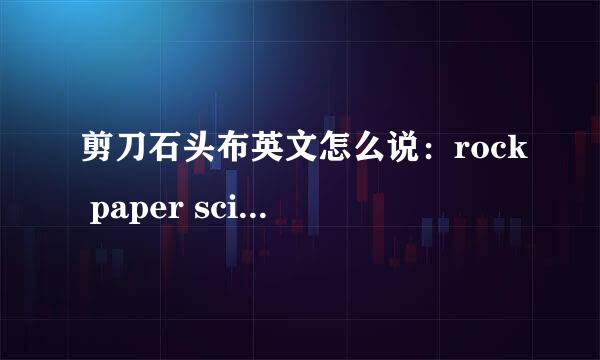 剪刀石头布英文怎么说：rock paper scissors