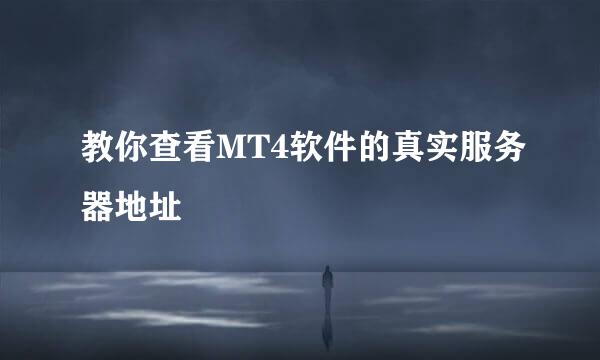 教你查看MT4软件的真实服务器地址