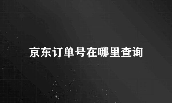 京东订单号在哪里查询