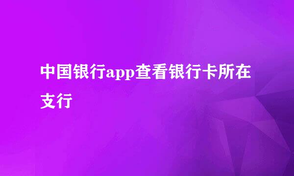 中国银行app查看银行卡所在支行