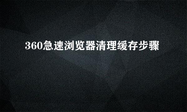 360急速浏览器清理缓存步骤