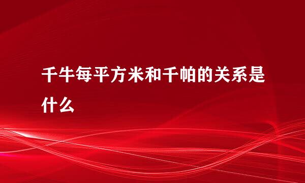 千牛每平方米和千帕的关系是什么