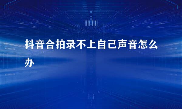 抖音合拍录不上自己声音怎么办
