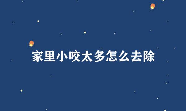 家里小咬太多怎么去除