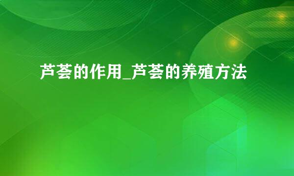 芦荟的作用_芦荟的养殖方法