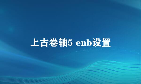 上古卷轴5 enb设置