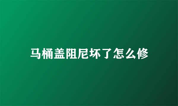 马桶盖阻尼坏了怎么修