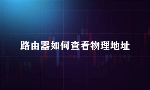 路由器如何查看物理地址