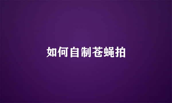 如何自制苍蝇拍