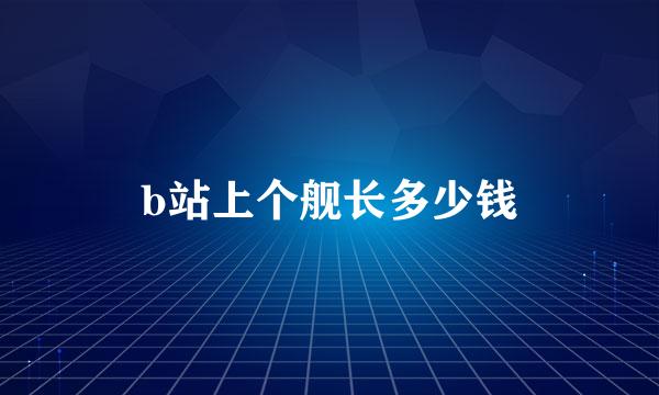 b站上个舰长多少钱