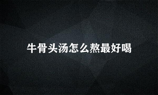 牛骨头汤怎么熬最好喝