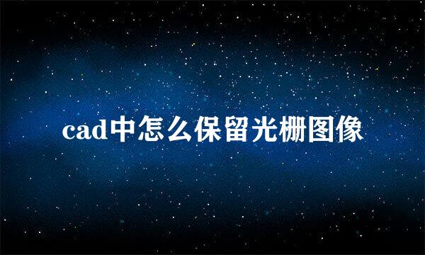 cad中怎么保留光栅图像