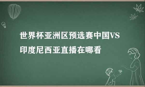 世界杯亚洲区预选赛中国VS印度尼西亚直播在哪看