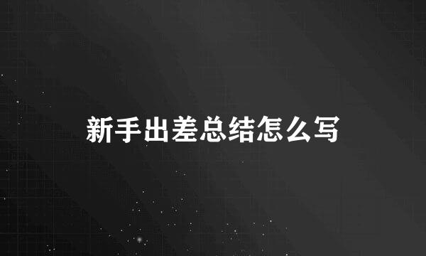 新手出差总结怎么写