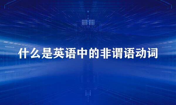 什么是英语中的非谓语动词