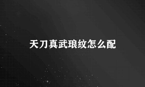 天刀真武琅纹怎么配