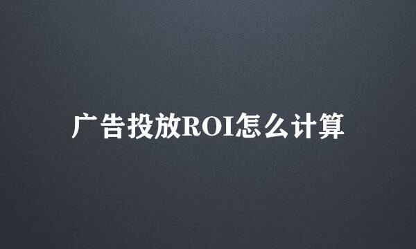 广告投放ROI怎么计算