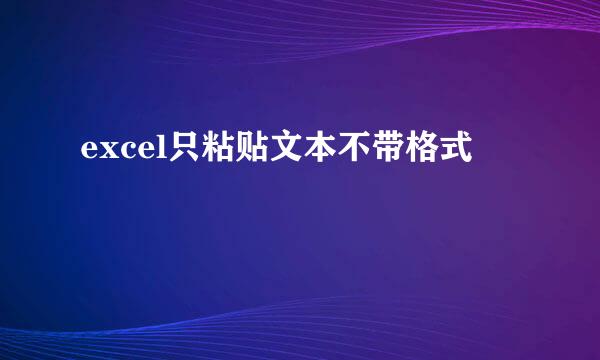 excel只粘贴文本不带格式