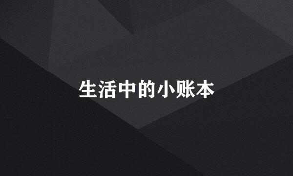 生活中的小账本