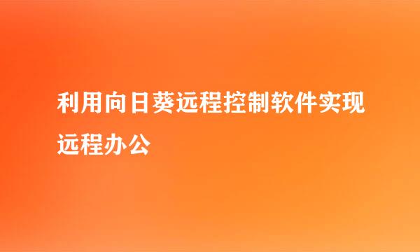 利用向日葵远程控制软件实现远程办公