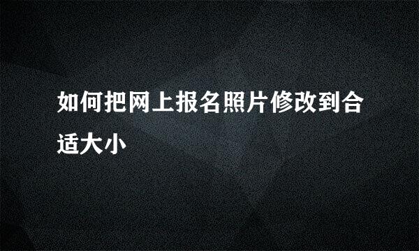 如何把网上报名照片修改到合适大小