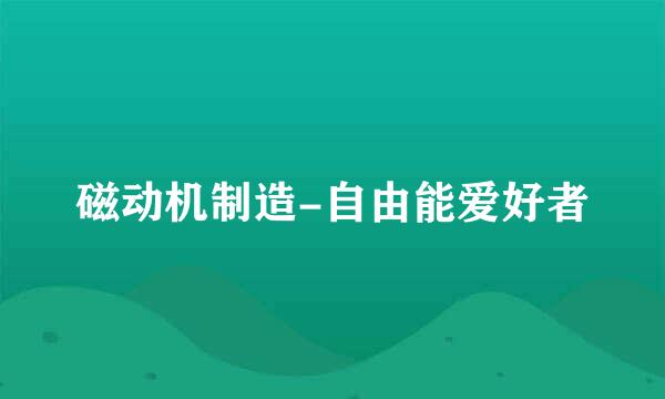 磁动机制造-自由能爱好者