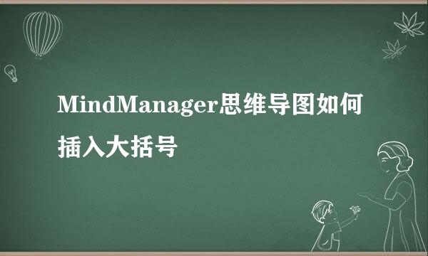 MindManager思维导图如何插入大括号