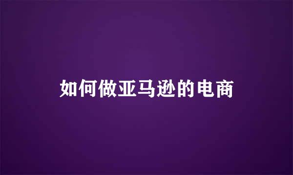 如何做亚马逊的电商