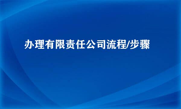 办理有限责任公司流程/步骤