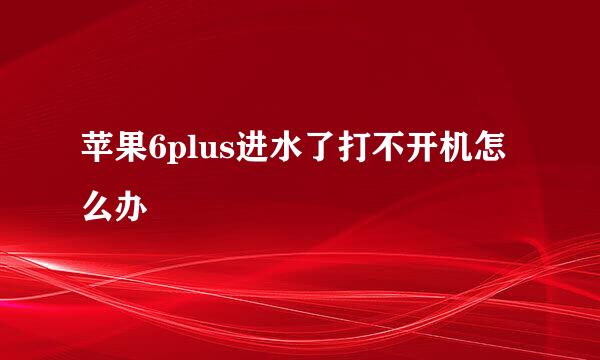 苹果6plus进水了打不开机怎么办